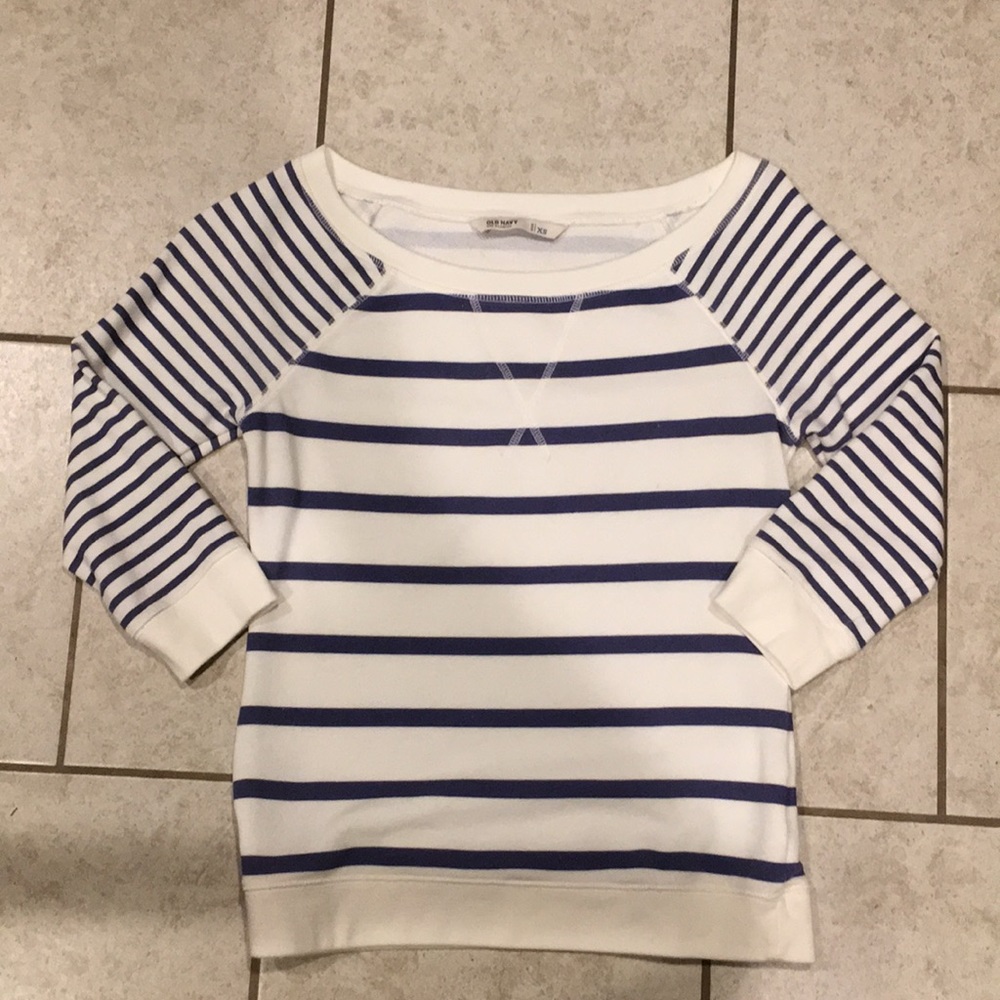 Striped ¾ length top